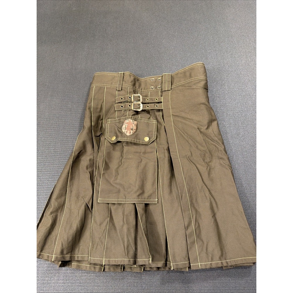 Damn Near Kilt 'Em Mens Utility Kilt Small 33"-34" Pockets 23" Long Olive Cotton